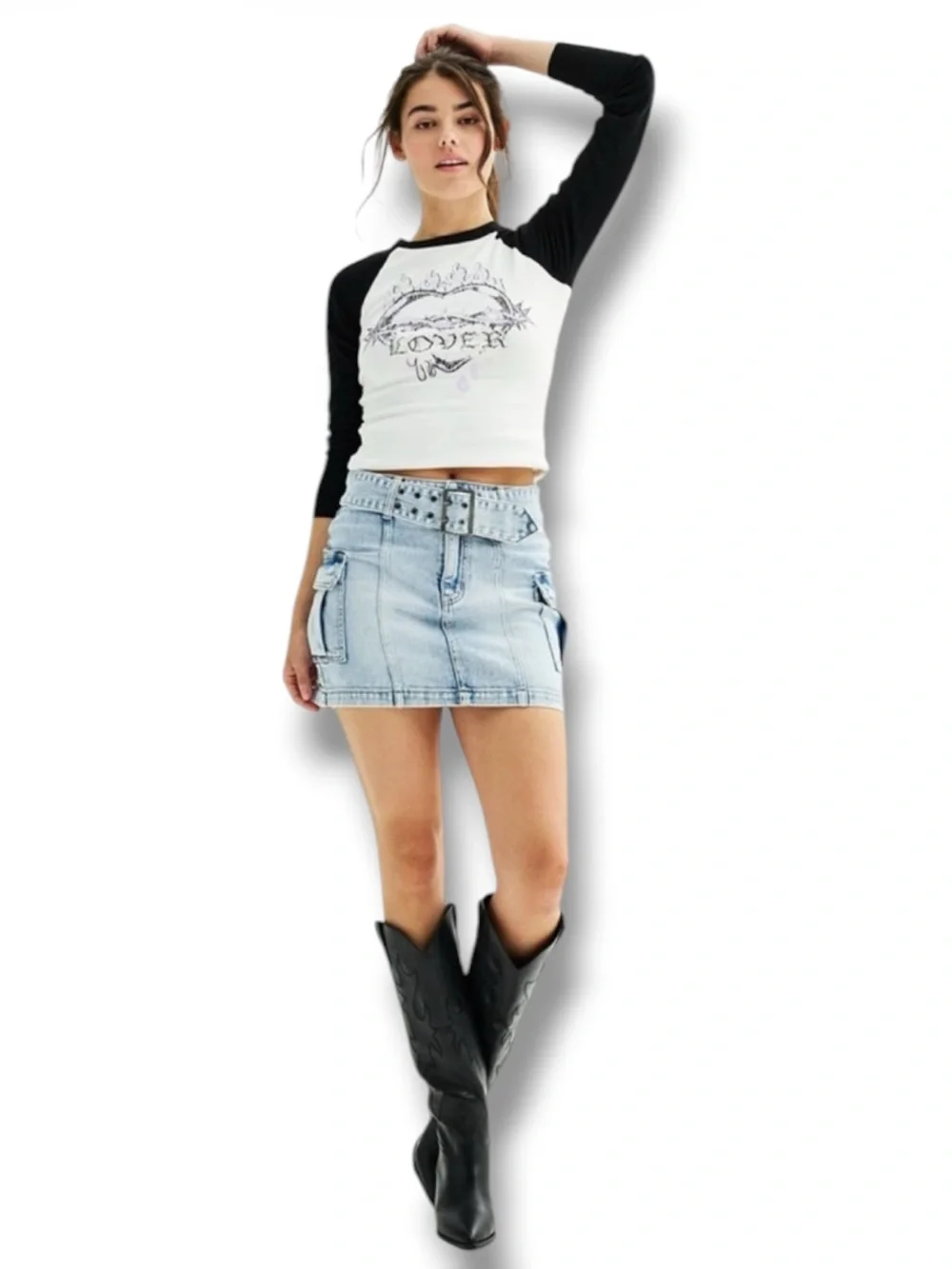 SO Y2K Skirt Denim Cargo Utility Mini Grunge Retro Alt Junior’s 5 Waist 27